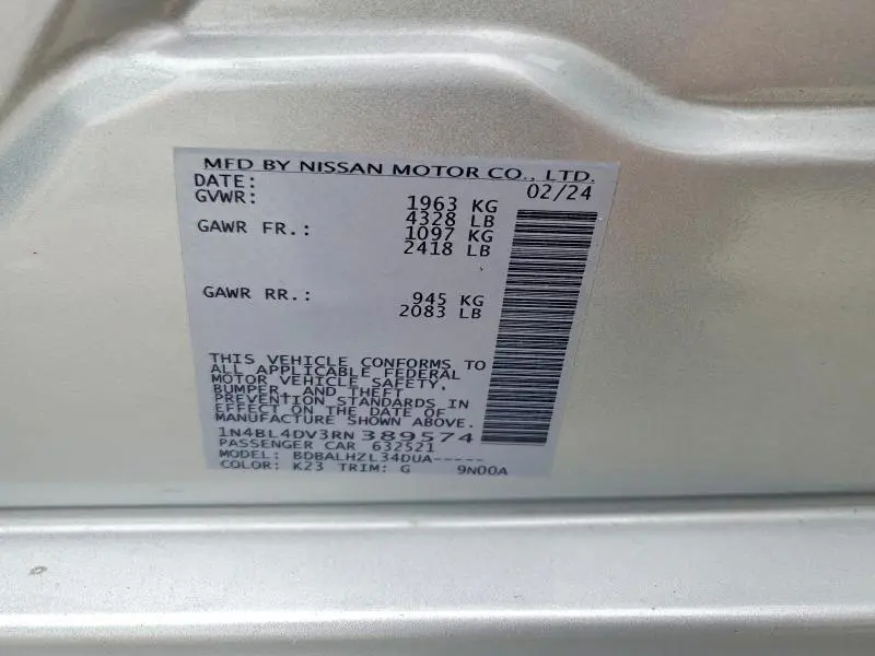 2024 NISSAN ALTIMA SV  