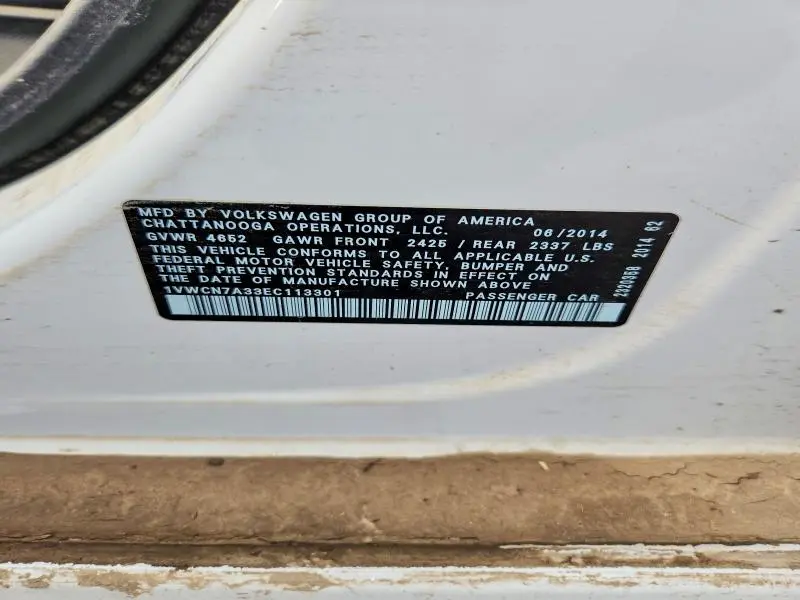 2014 VOLKSWAGEN PASSAT SEL  