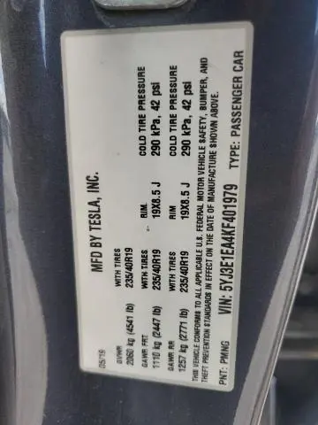 2019 TESLA MODEL 3   