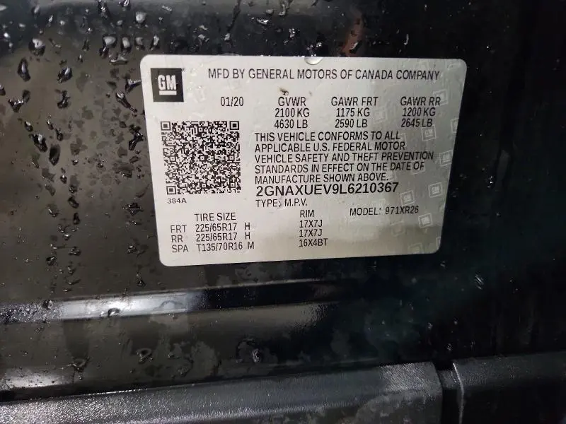 2020 CHEVROLET EQUINOX LT  