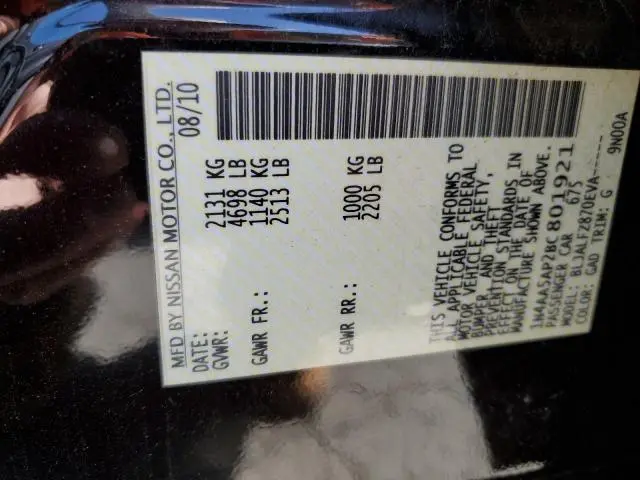 2011 NISSAN MAXIMA S  