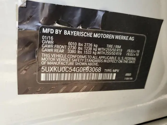 2016 BMW X6 SDRIVE35I  