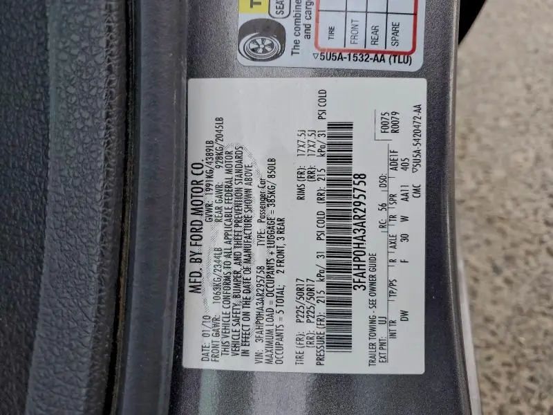 2010 FORD FUSION SE  