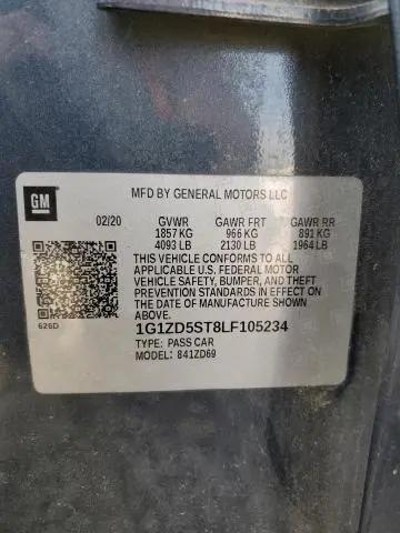 2020 CHEVROLET MALIBU LT
