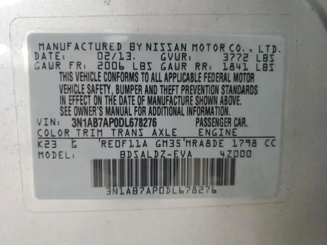 2013 NISSAN SENTRA S  