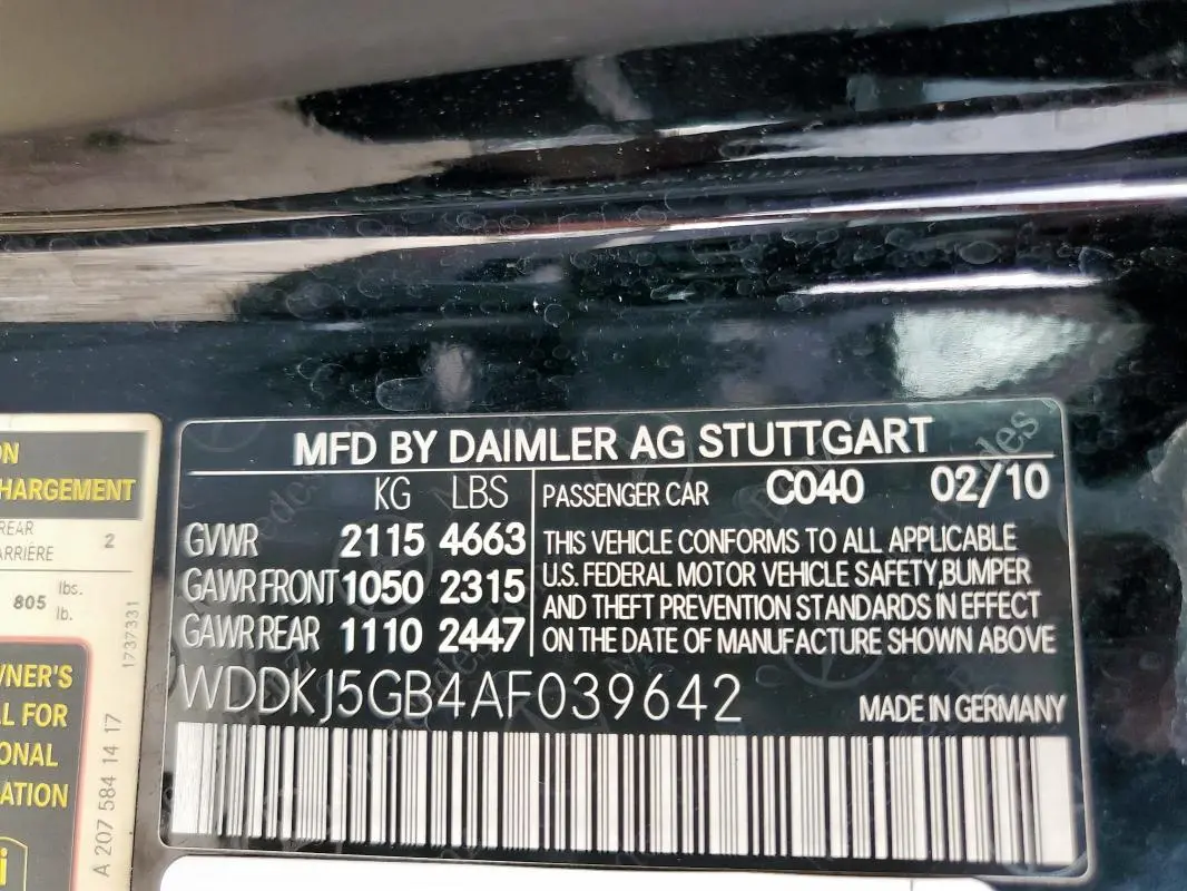 2010 MERCEDES-BENZ E 350  