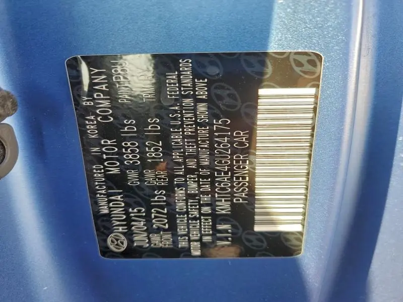 2016 HYUNDAI VELOSTER TURBO  