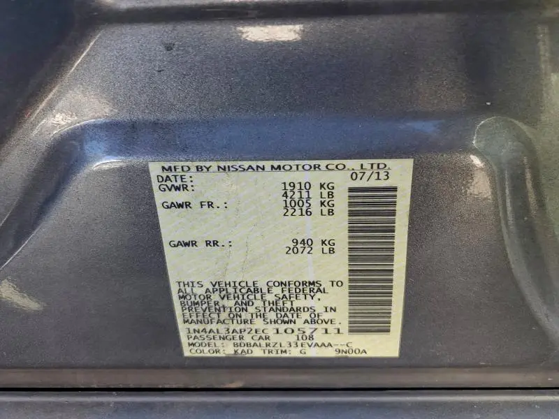 2014 NISSAN ALTIMA 2.5  