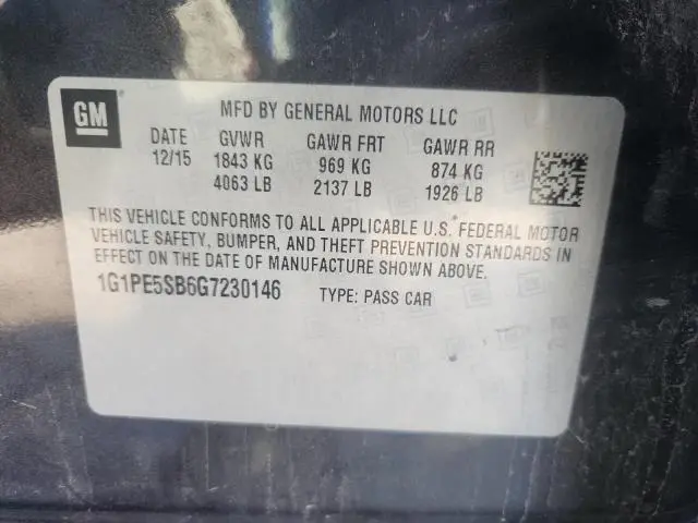 2016 CHEVROLET CRUZE LIMITED LT  