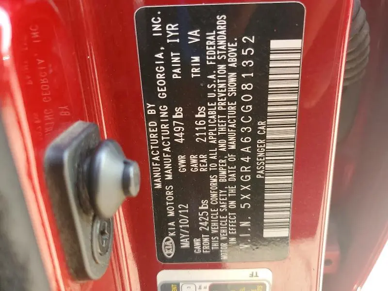 2012 KIA OPTIMA SX  