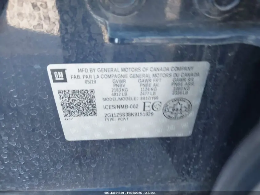 2019 CHEVROLET IMPALA LT