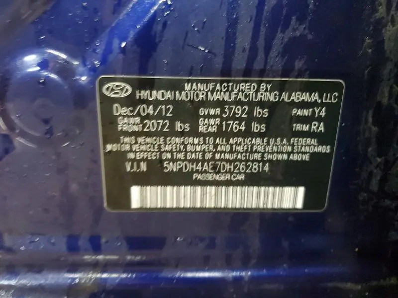 2013 HYUNDAI ELANTRA GLS  