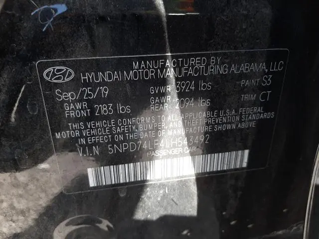 2020 HYUNDAI ELANTRA SE