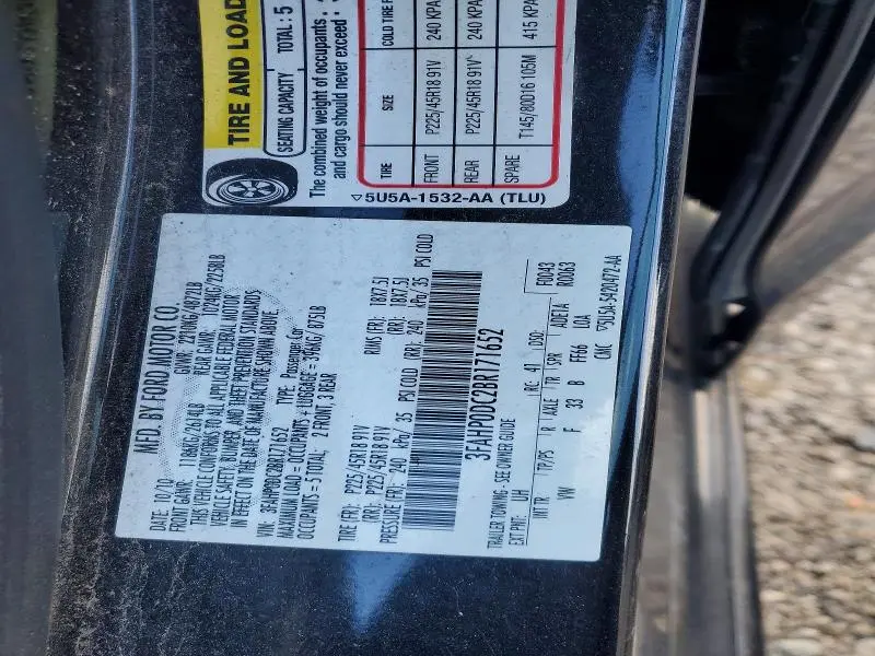 2011 FORD FUSION SPORT  