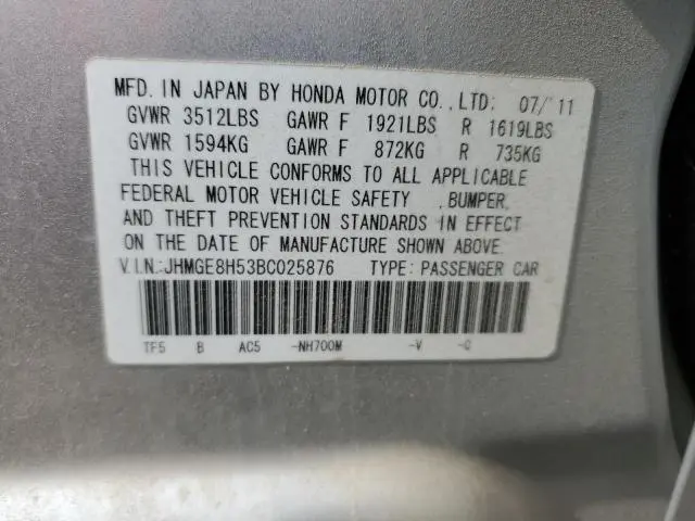 2011 HONDA FIT SPORT  