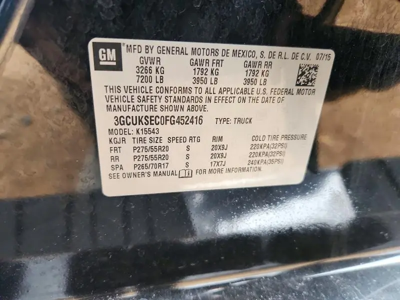 2015 CHEVROLET SILVERADO K1500 LTZ  