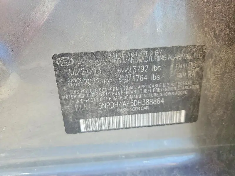 2013 HYUNDAI ELANTRA GLS  