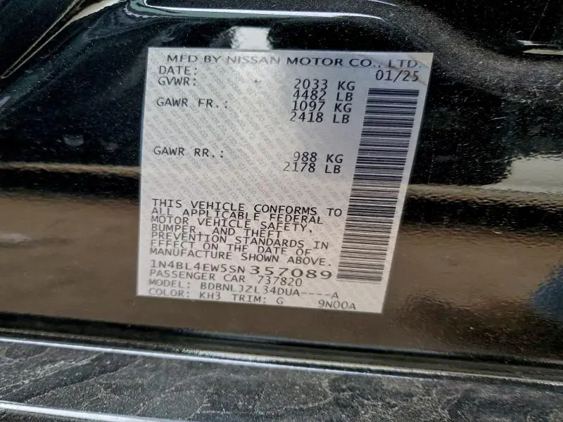 2025 NISSAN ALTIMA SL  