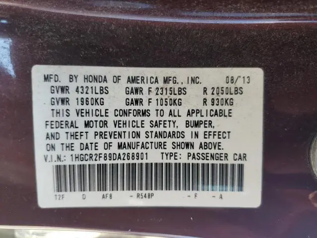 2013 HONDA ACCORD EXL  