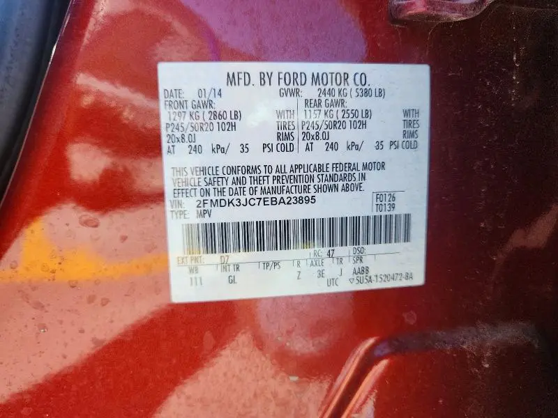 2014 FORD EDGE SEL  
