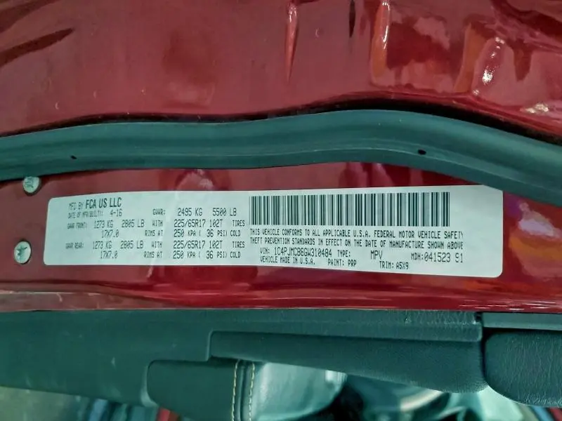 2016 JEEP CHEROKEE LATITUDE  