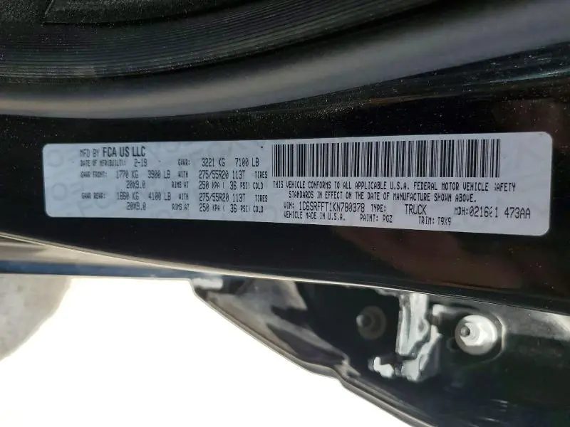 2019 RAM 1500 BIG HORN/LONE STAR  