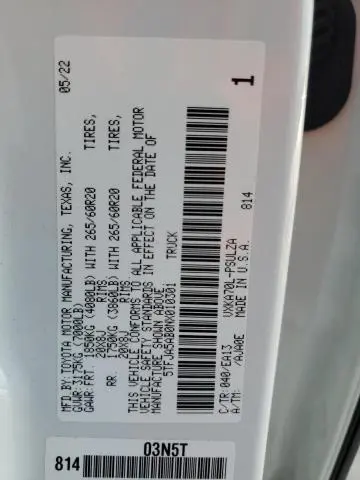 2022 TOYOTA TUNDRA CREWMAX LIMITED