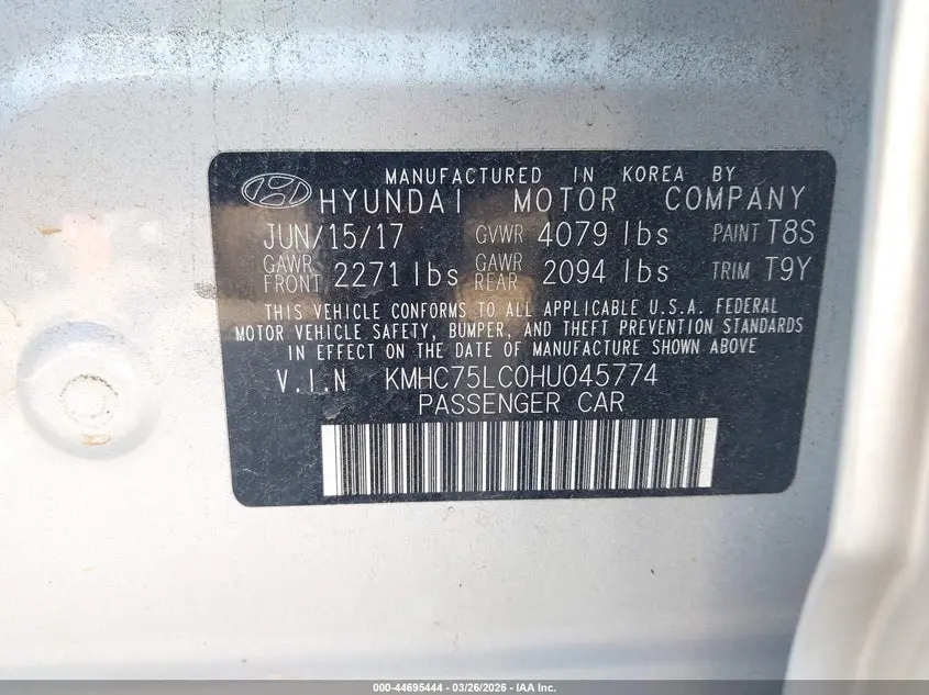 2017 HYUNDAI IONIQ HYBRID SEL