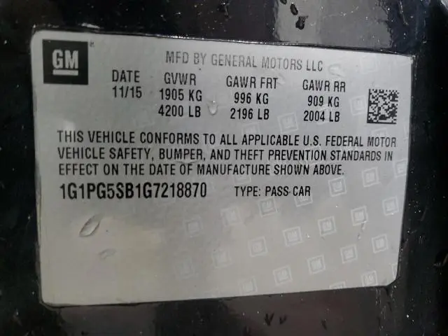2016 CHEVROLET CRUZE LIMITED LTZ  