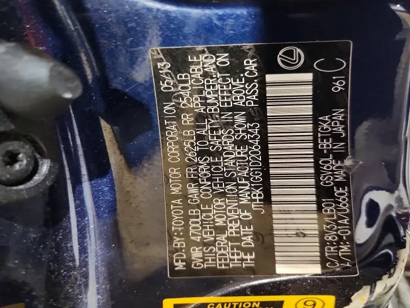 2013 LEXUS ES 350 BASE  