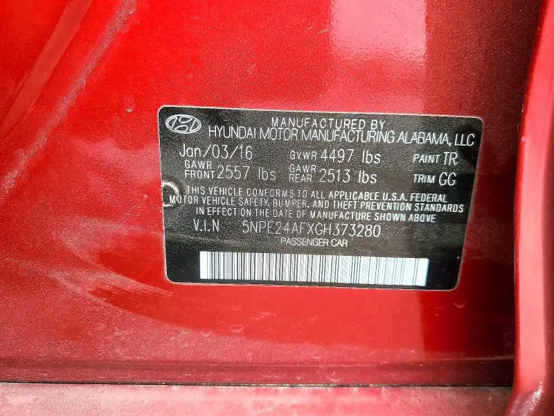 2016 HYUNDAI SONATA SE  