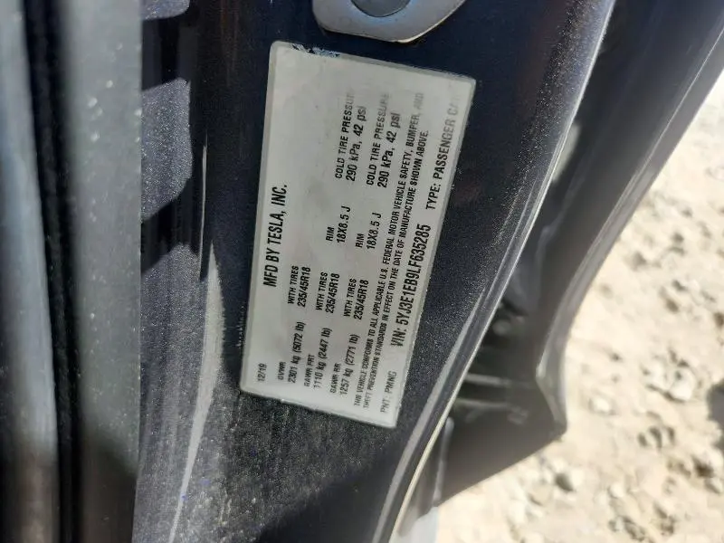 2020 TESLA MODEL 3   