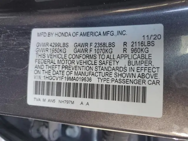 2021 HONDA ACCORD LX  