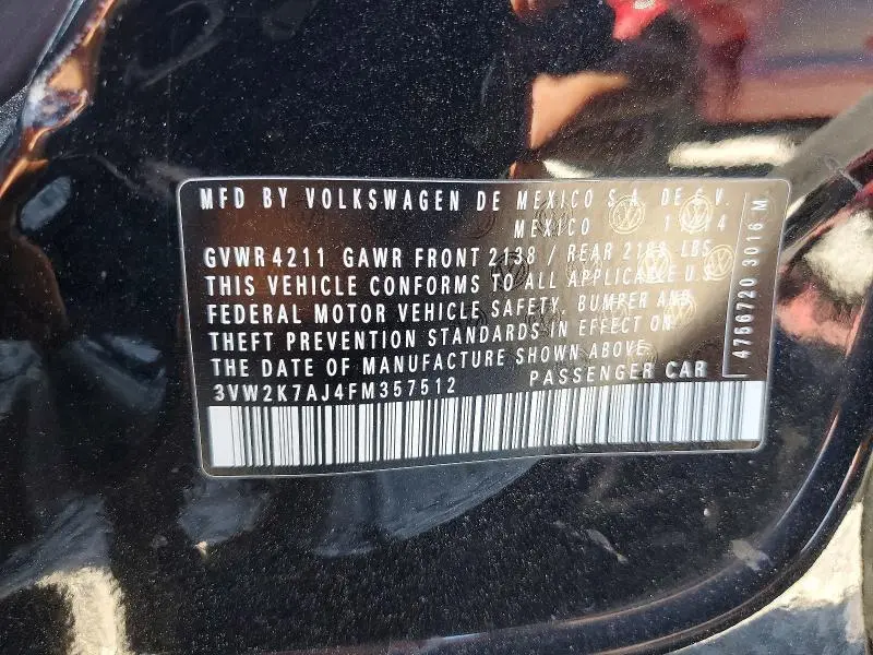 2015 VOLKSWAGEN JETTA BASE  