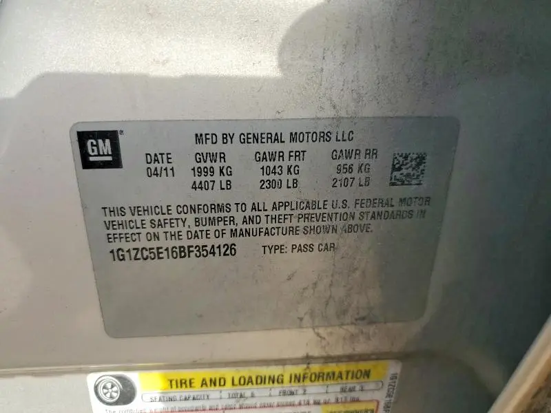 2011 CHEVROLET MALIBU 1LT  