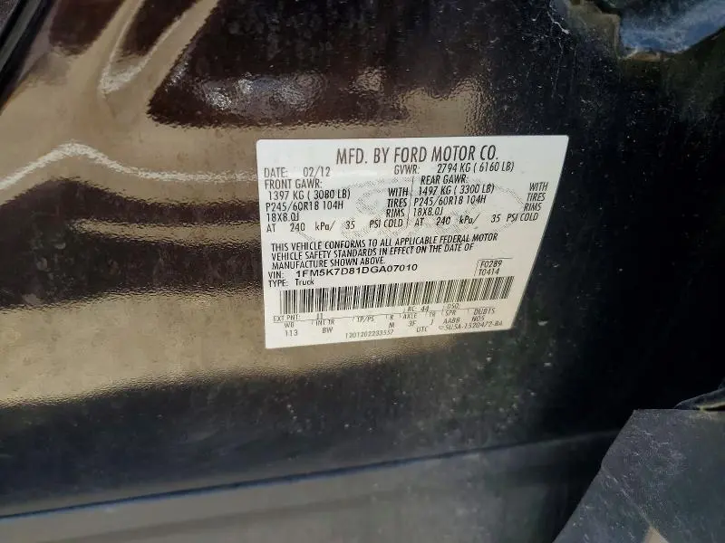 2013 FORD EXPLORER XLT  