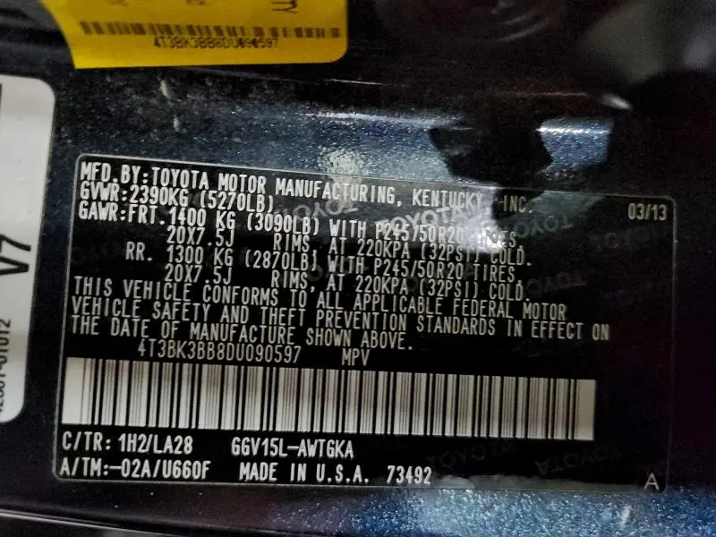 2013 TOYOTA VENZA LE  