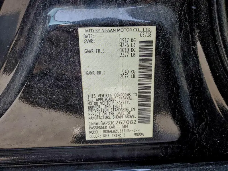 2018 NISSAN ALTIMA 2.5  