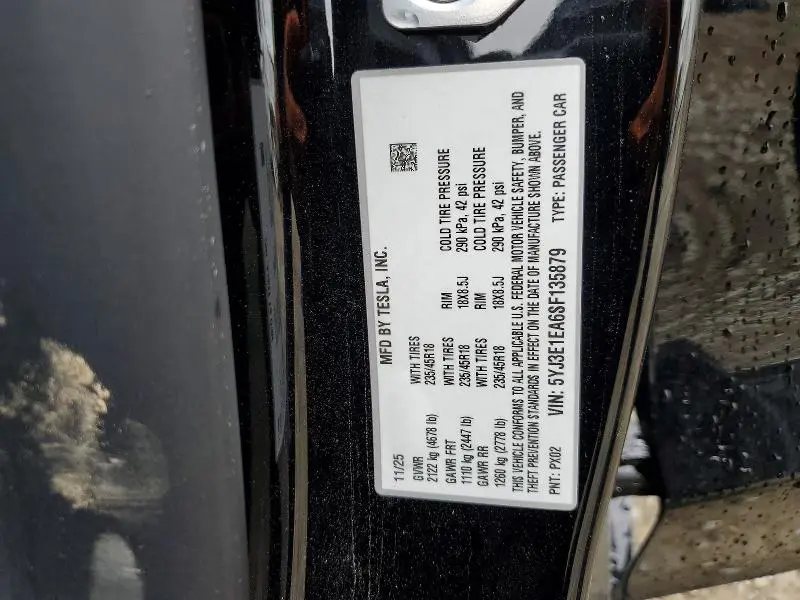2025 TESLA MODEL 3   