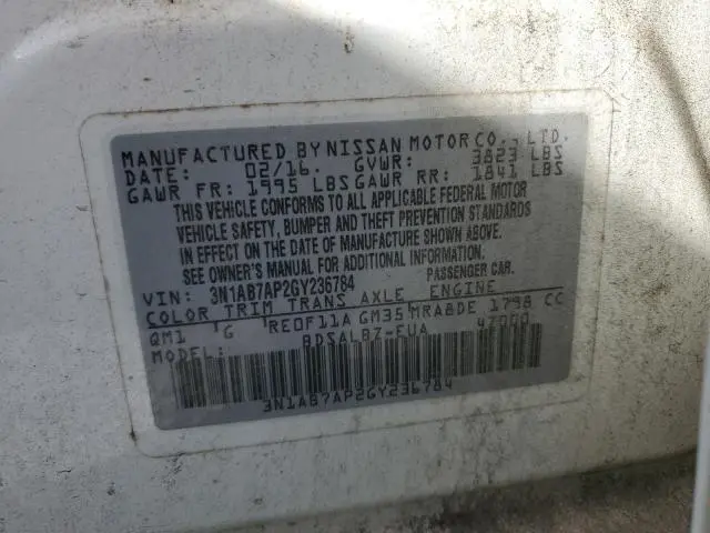 2016 NISSAN SENTRA S  