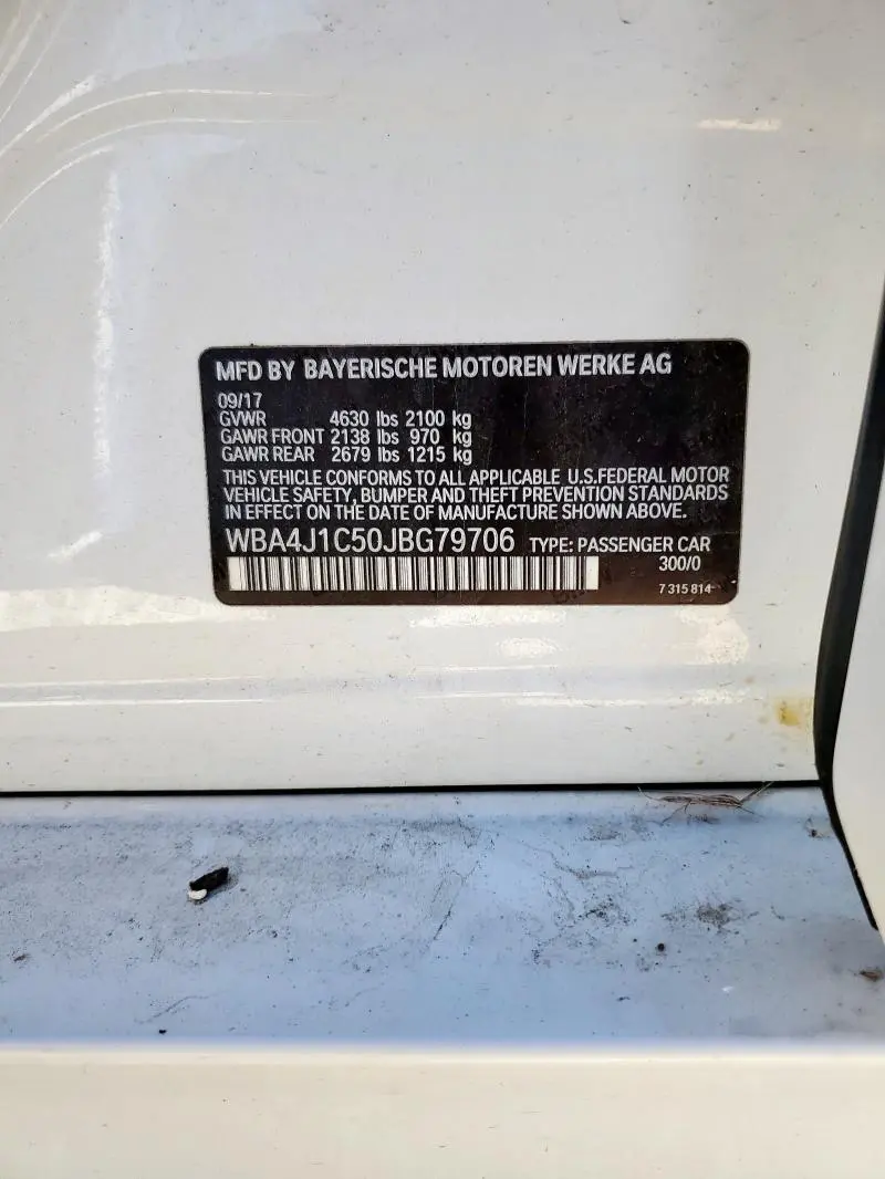 2018 BMW 430I GRAN COUPE  