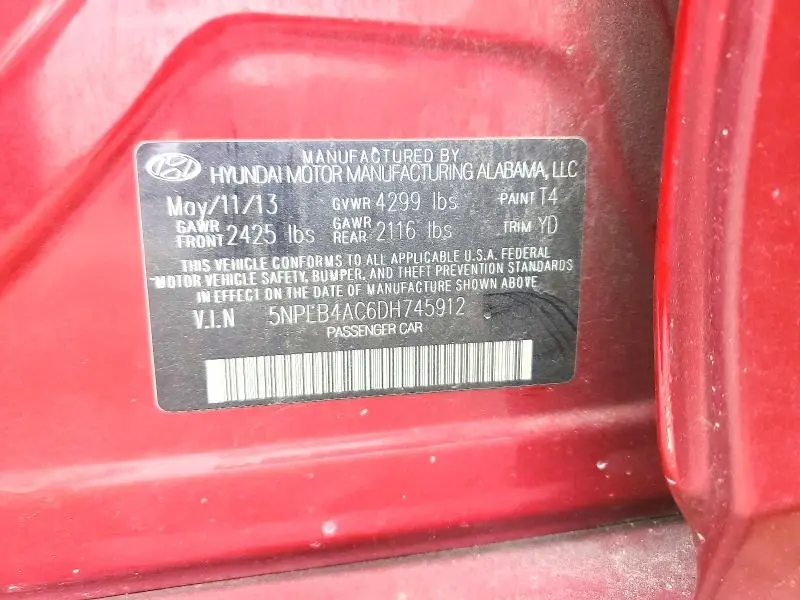 2013 HYUNDAI SONATA GLS  
