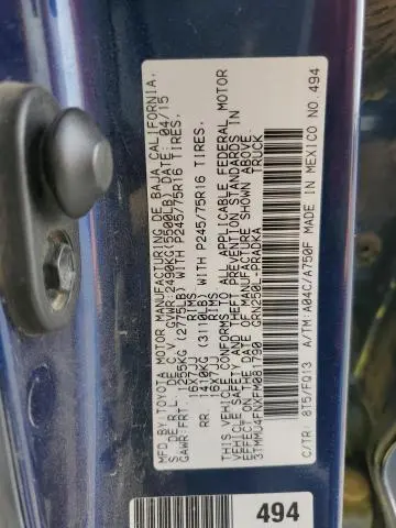 2015 TOYOTA TACOMA DOUBLE CAB LONG BED  