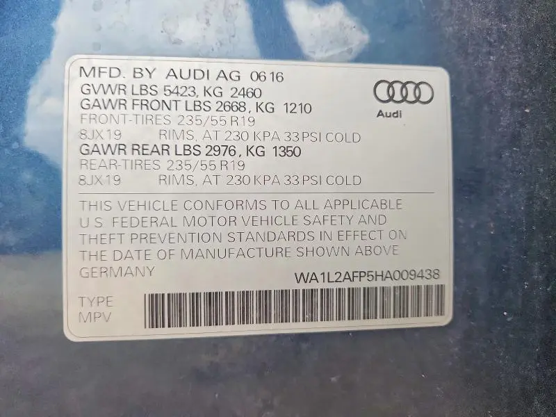 2017 AUDI Q5 PREMIUM PLUS  
