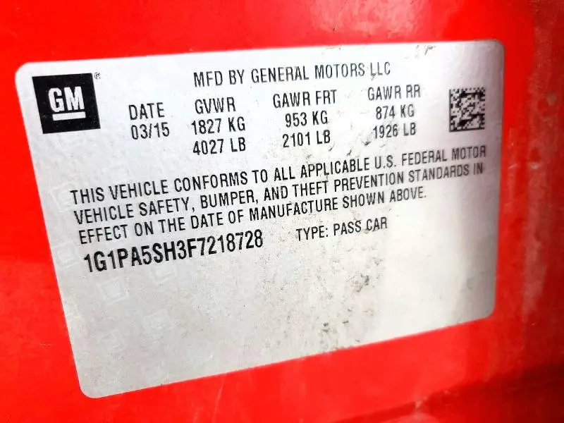 2015 CHEVROLET CRUZE LS  