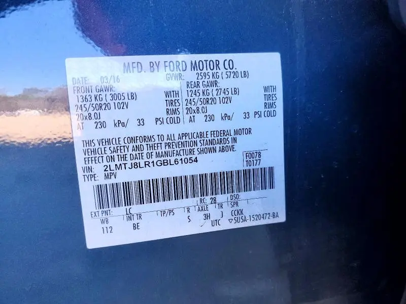 2016 LINCOLN MKX RESERVE  