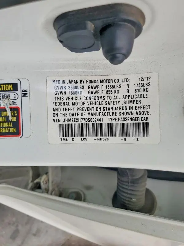 2013 HONDA INSIGHT EX  