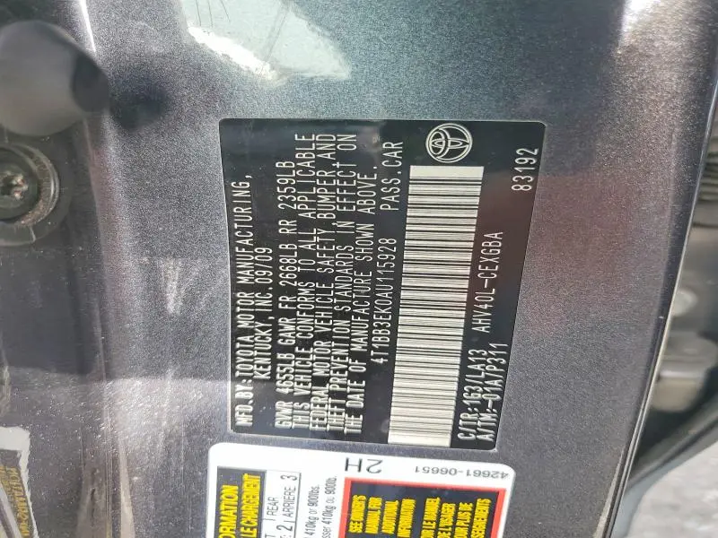 2010 TOYOTA CAMRY HYBRID  