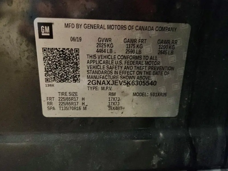 2019 CHEVROLET EQUINOX LT  