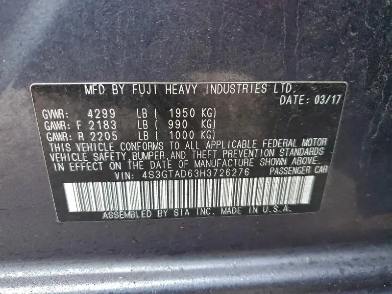 2017 SUBARU IMPREZA PREMIUM PLUS  